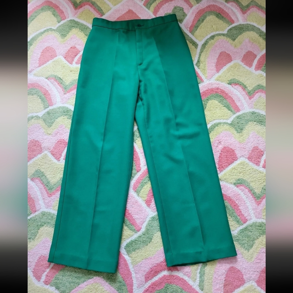 Vintage Levi Strauss Green Polyester Dress Pants Slacks Trousers Vtg Size 16